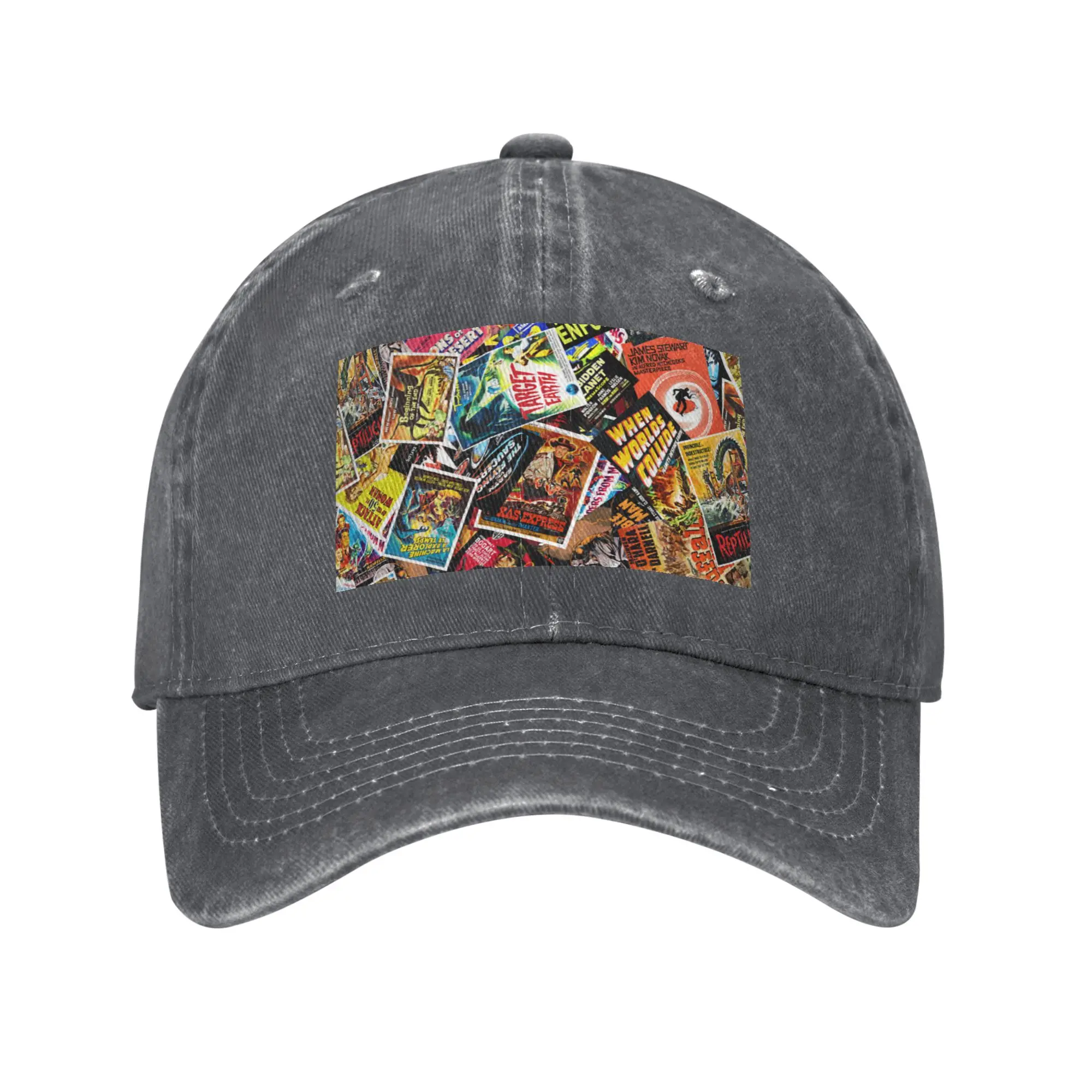 Fashion Vintage Movie Poster Collage  2 baseball cap  Light Mature Style Baseball Cap