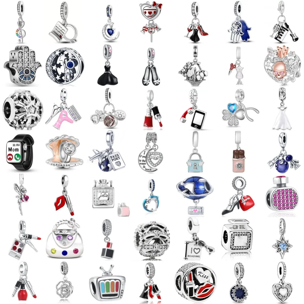 

Hot selling S925 Silver, Lipstick Perfume Bag Beads Pendant Suitable For European Original Bracelet DIY Women's ExquisiteJewelry