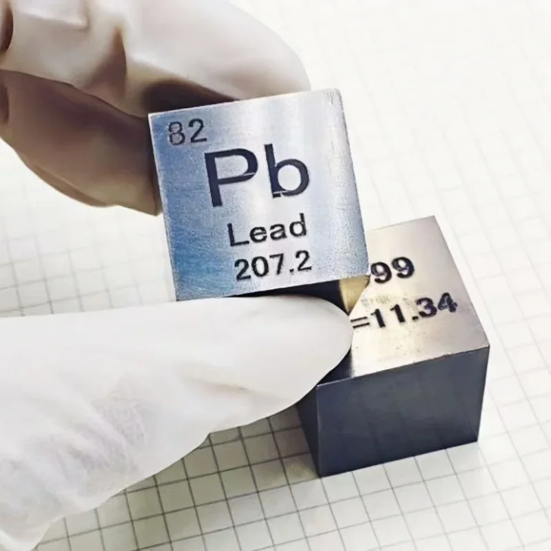 High-Purity Metallic Lead Cubes 10mm Periodic Phenotype Cubic Shape Pure Pb99.99% for Educational And Artistic Use