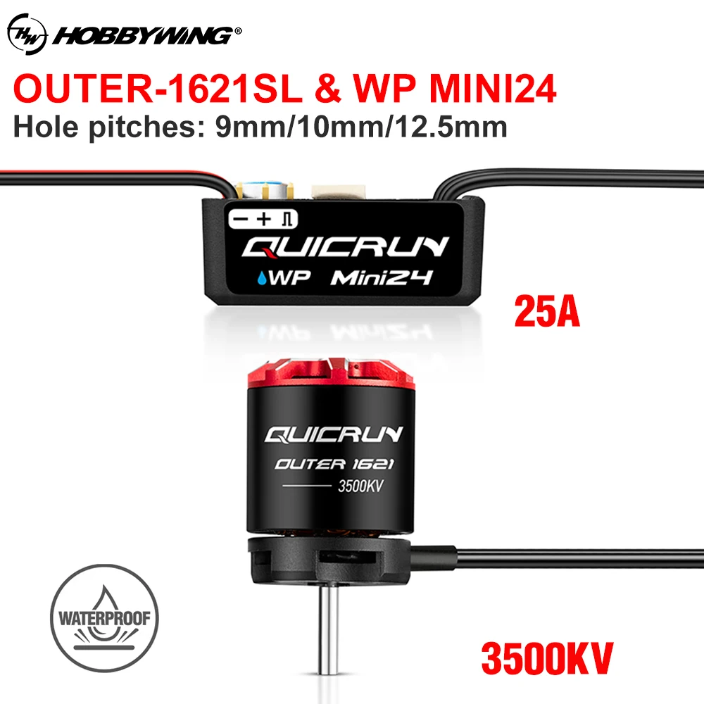 HOBBYWING QUICRUN WP-MINI24 25A ESC Outer 1621SL 3500KV Motor Brushless Sensorless Combo Per for 1/24 RC Model Car Crawler view 3