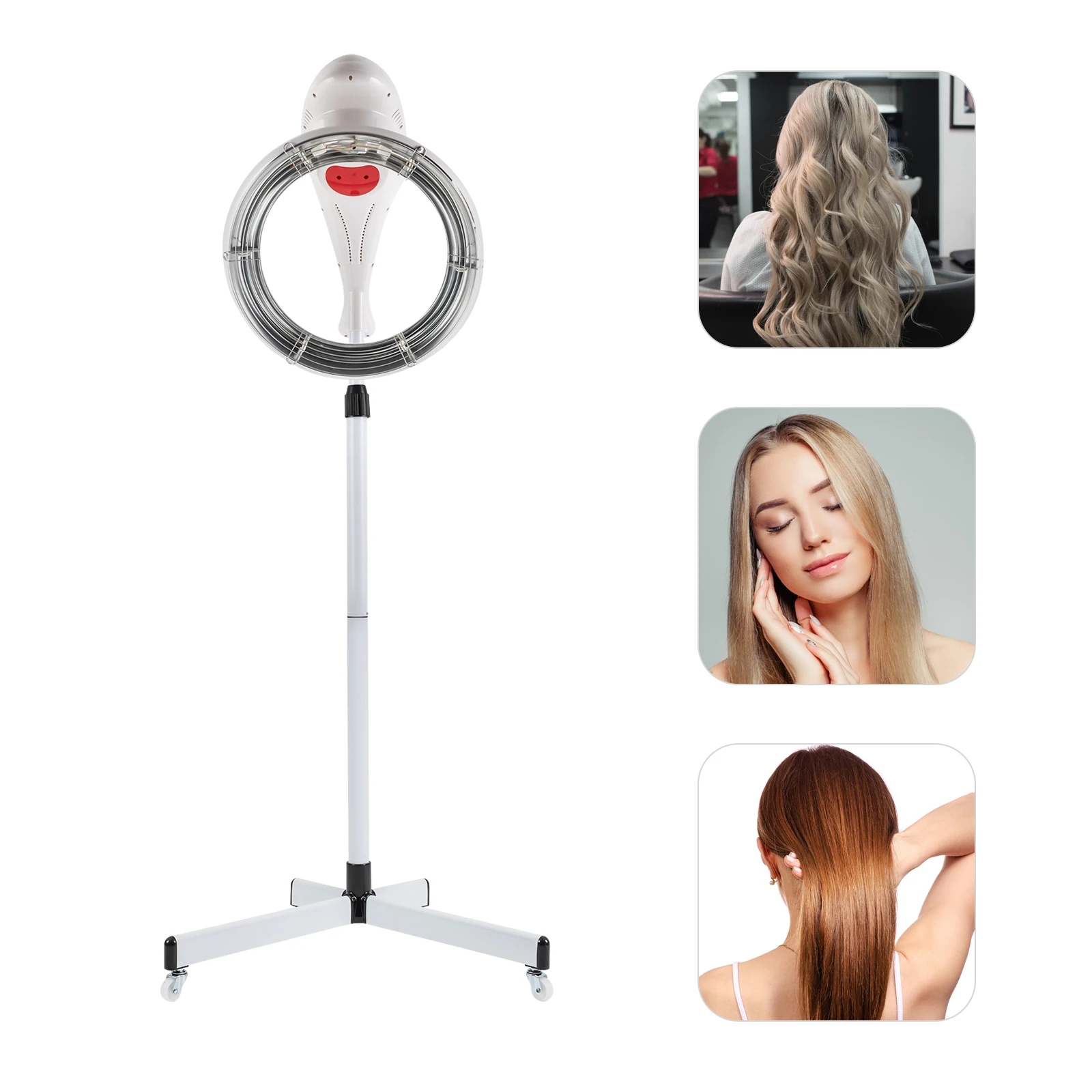 

Stand Hair Dryer Orbiting Rotating Hair Processor Perm Styling White Suitable for Perm and Hair Dye American standard