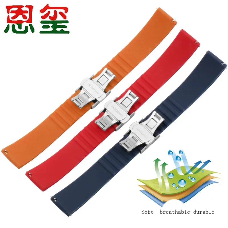 Silicone Watchband Suitable For CASIO EFR-526D MTP-1375L WR50M 100 Butterfly Buckle Watch Chain Quick Disassembly