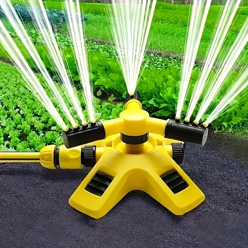 

360-Degree automatic rotating sprinkler, nursery irrigation rotary three-pronged sprinkler series sprinkler, watering flowers