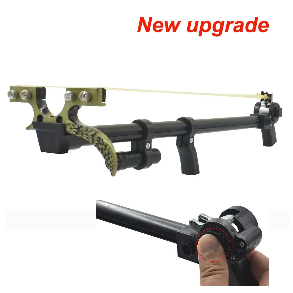 New Upgraded Long Slingshot Retractable Design Powerful Shooting Slingshot Infrared Aiming Precision Hunting Large Slingshot