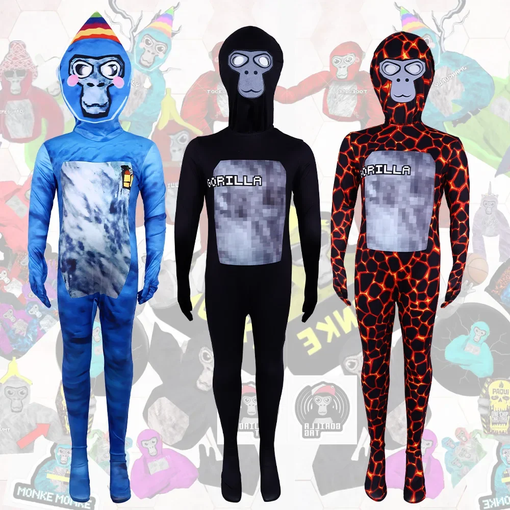 Gorilla Tag Halloween Game Lava Orangutan Cosplay One-piece Tights Stage Costume