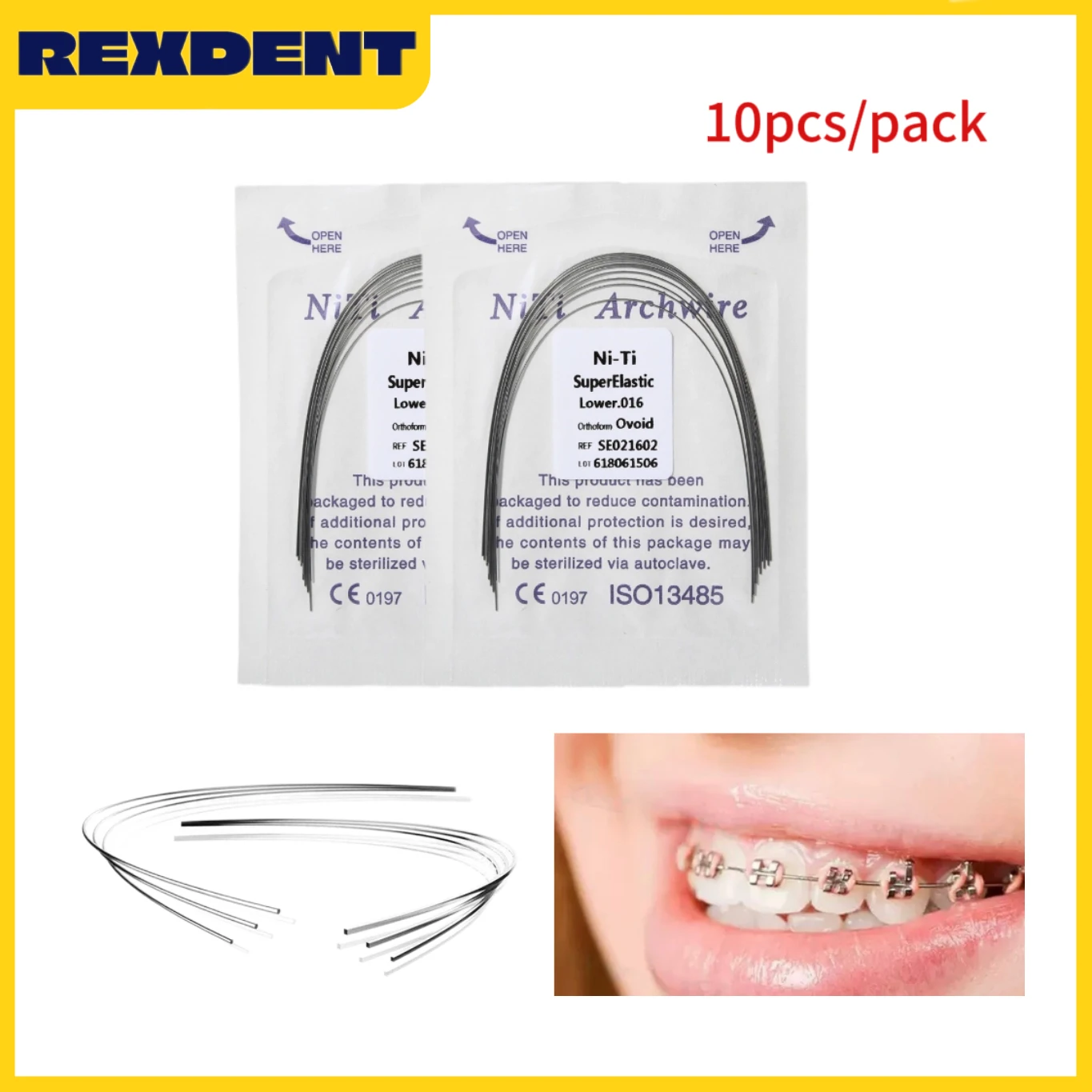 

10pcs/pack Dental Arch Wires Super Elastic Niti Round Rectangular Lower Upper Arch Wires Dentist Materials