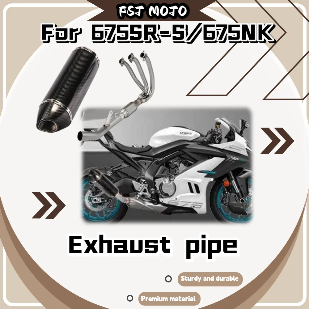 For 675SR-R 675NK Valve Controlled Complete Exhaust Kit, Lightweight Stainless Mid Tail Escape Pipe Adjustable Sound Mod Parts