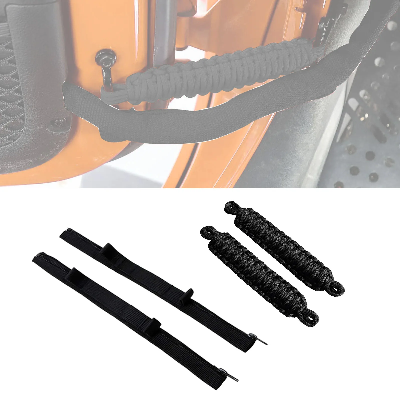 Samochodowe ograniczniki drzwi z plecioną liną do Jeep Wrangler CJ YJ TJ JK JKU JL JLU Gladiator JT Ogranicznik obrotu drzwi