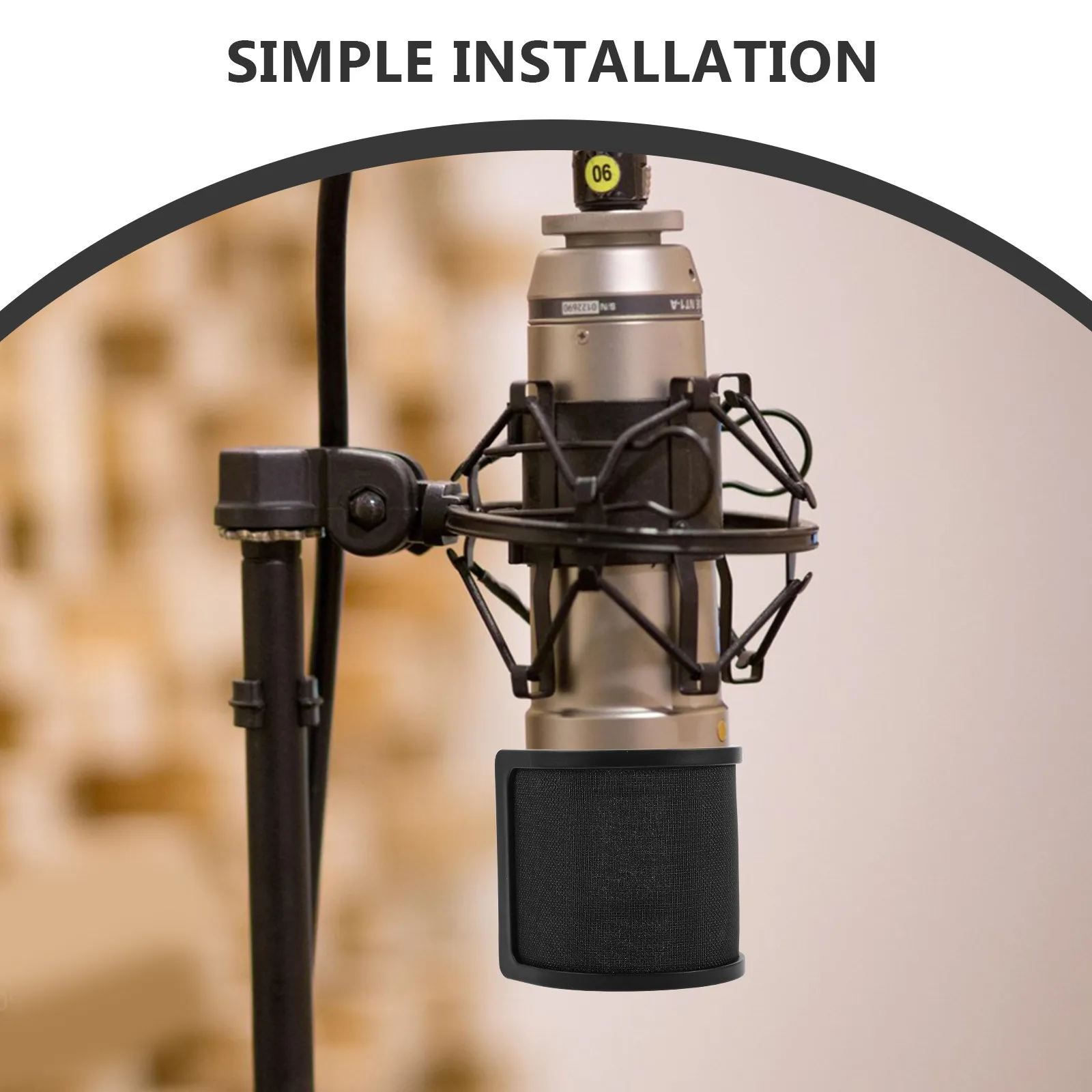 U Shape Dual Layer Microphone Pop Filter Windscreen Shield Essential Mic Isolation Shield for Recording Podcasting view 3
