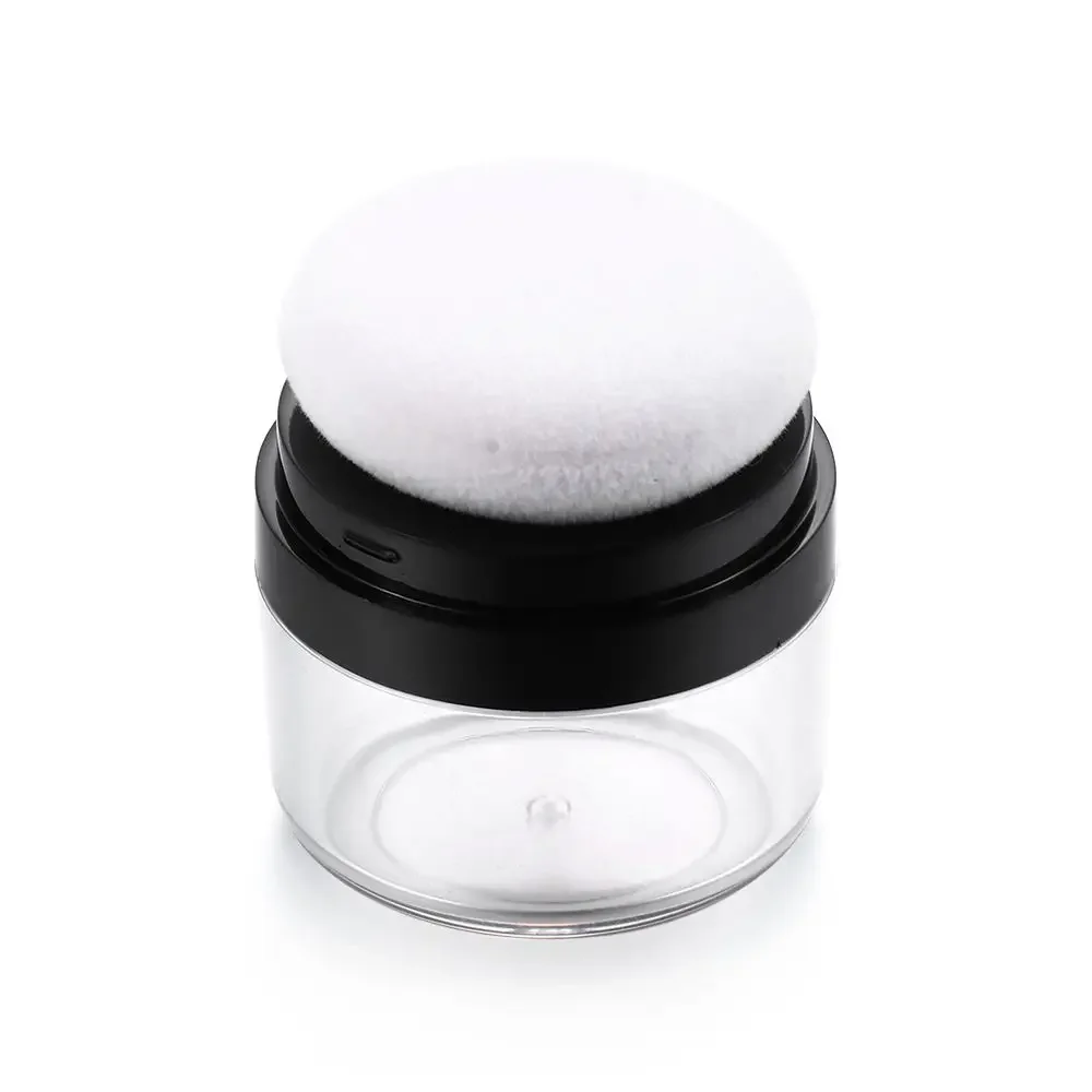 Portable Loose Powder Box with Mirror Mushroom Sponge Puff Cosmetic Travel Powder Case Container Blusher Finishing Powder Jar