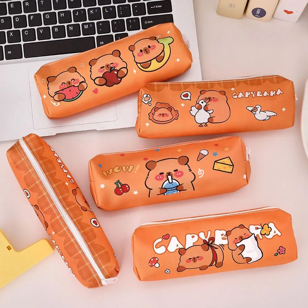 Multifunctionele PU-pennenzak Capibara Rits Ontwerp Briefpapier Tas Waterdichte etui Studenten