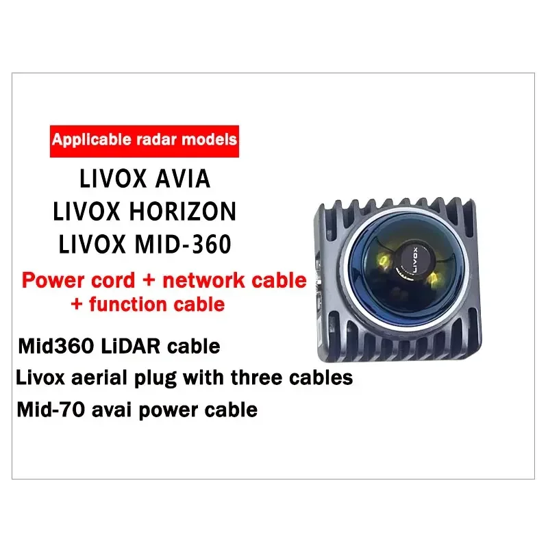 Mid-360 Compatible with DJI M12 1 to 3 High-Flex Power Network Cable Mid-70 Livox LiDAR DC Male Female XT60 to RJ45 Waterproof