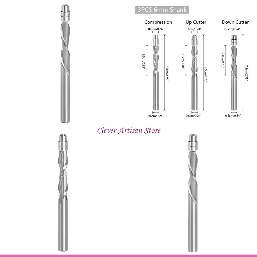 

E06B Концевая фреза с хвостовиком 1/4, твердосплавная деревообрабатывающая фреза с профилированием подшипника, соединение с и
