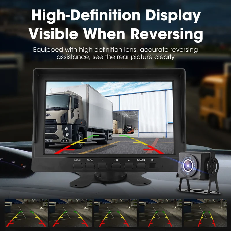 Jansite 8-inch Truck Monitor 1920*1080 High Definition AHD Truck Starlight Night Vision Backup Camera Vehicle Reverse Monitor