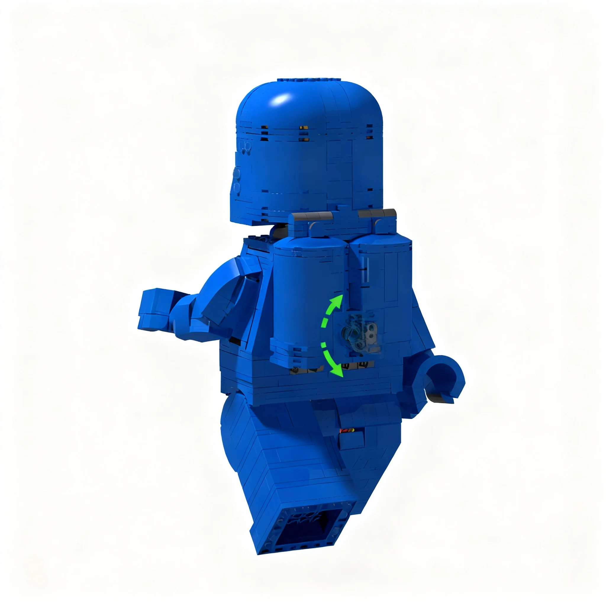 808pcs MOC Other Up Scaled Blue Astronaut Walking Motion Model Toy Building Blocks Architecture Christmas Gifts Kids Brick Idea