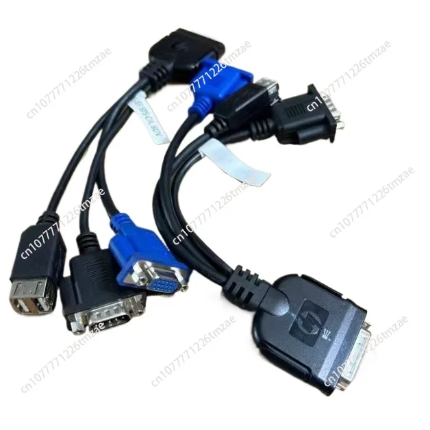 Original blade server adapter cable KVM cable serial port+USB+VGA 409496-001 416003-001 For C3000 C7000