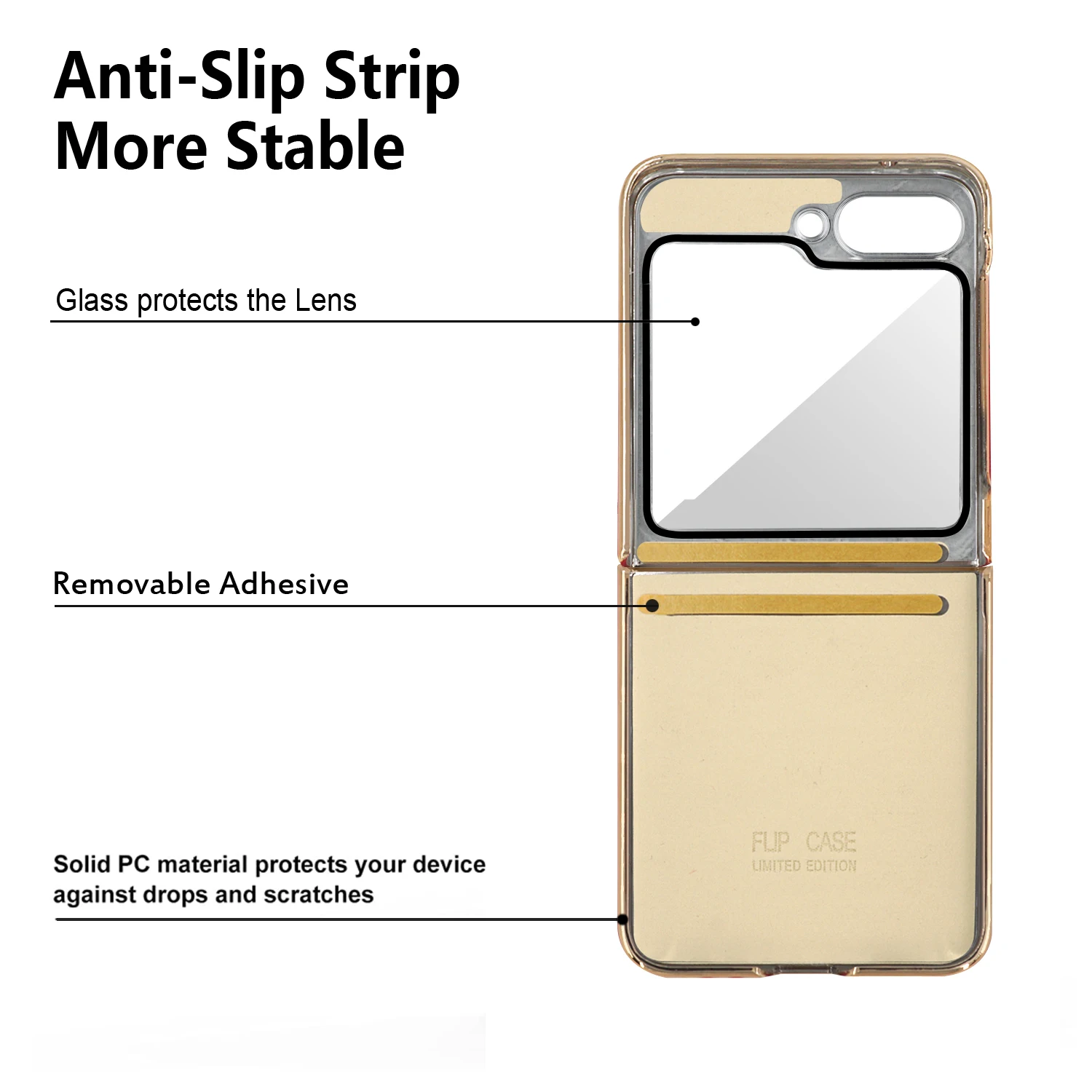 For Samsung Galaxy Z Flip 6 5 4 3 Case Elegant Plating Leather Ring Bracket With Mirror Film Folding Protection Shockproof Cover