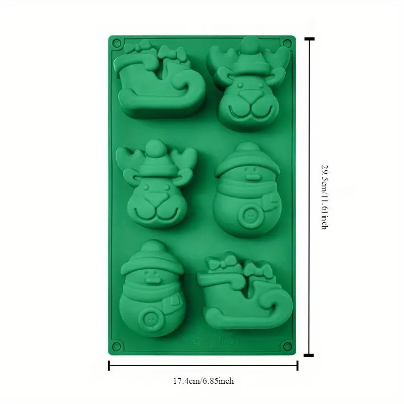Christmas Silicone Molds for Chocolate Baking Santa Claus Snowman Tree Trays Mousse Cookies Mold Bells Candy Soap Candle Xmas