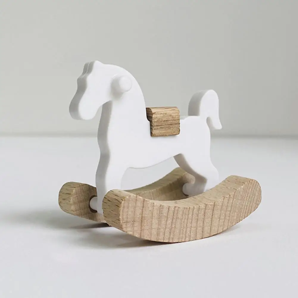 Dollhouse Dining Room Accessories Miniature Dollhouse Toy Wooden Trojan Horse with Smooth Surface Good Detail Photo for Doll