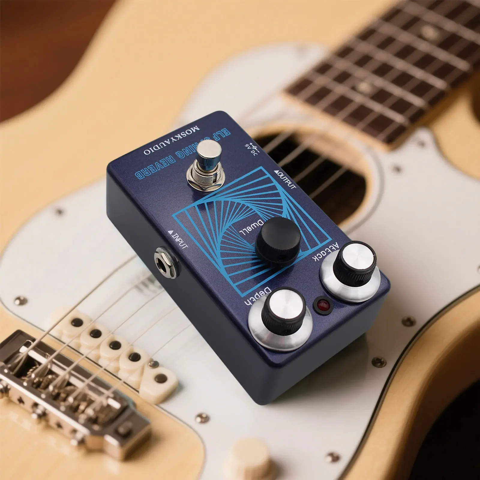 Mosky-Pedal de reverberación de resorte de grado profesional con chasis de aluminio de avión, circuito híbrido analógico + Digital Vintage para estudio/guitarra viva