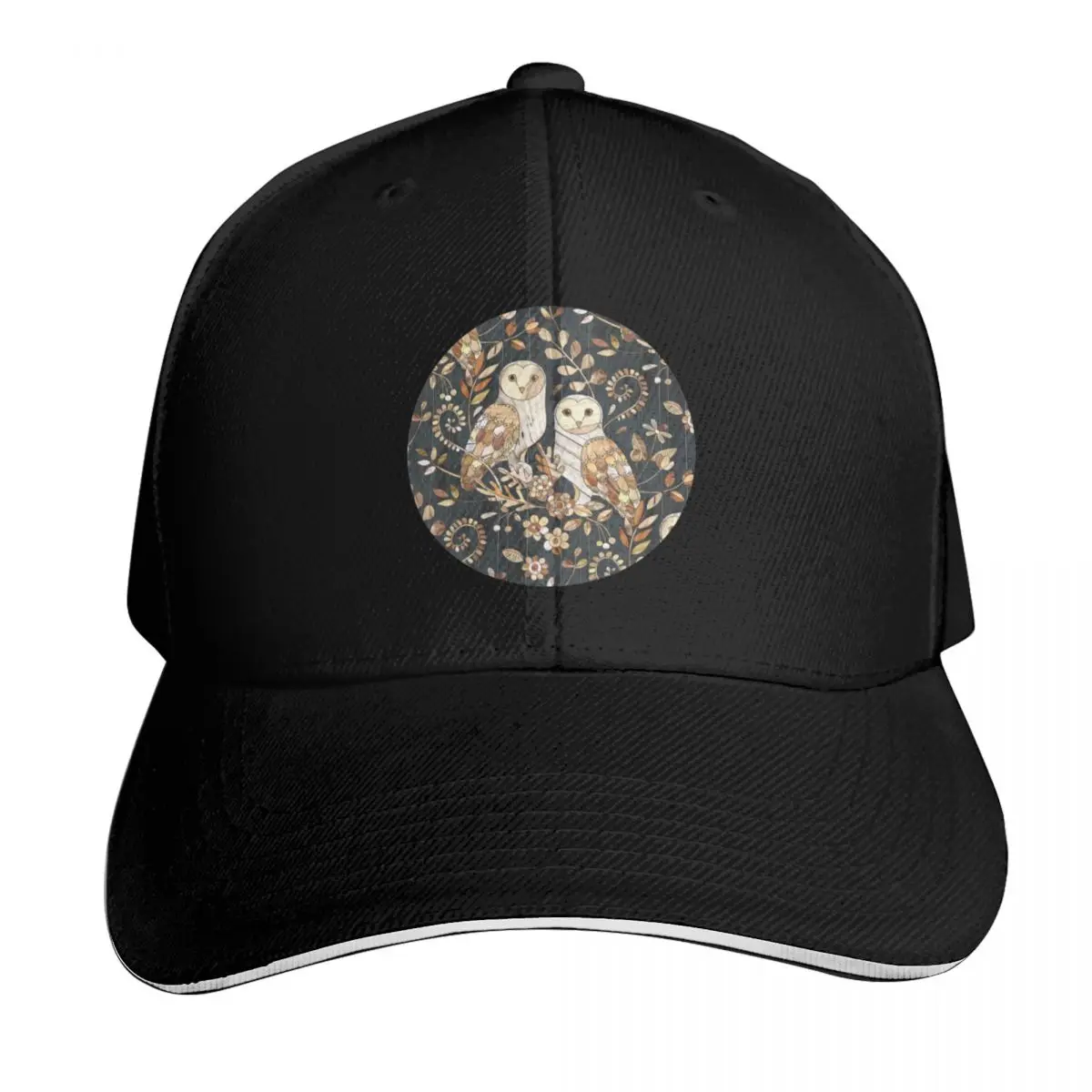 Wooden Wonderland Barn Owl Collage Baseball Cap Sun Protection UPF 50+ Breathable Mesh Back Adjustable Buckle Closure