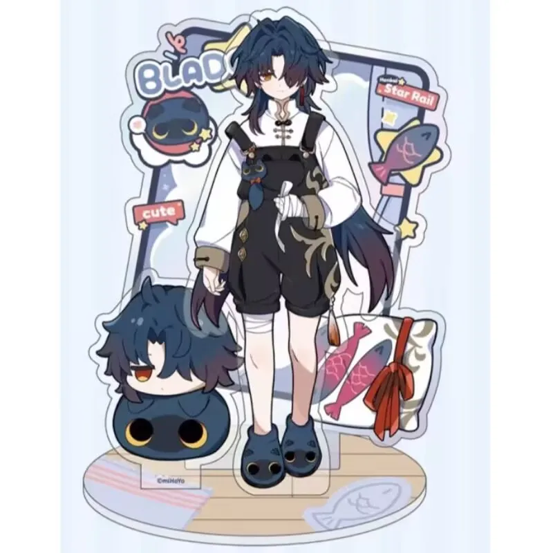 "مستوى مظهر عالي 'جينغيوان، رين' ديكور طاولة قائم من الأكريليك هدية قابلة للجمع للعبة "هونكاي: ستار ريل"