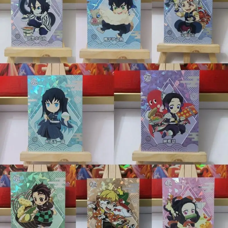 Anime Demon Slayer Kamado Tanjirou Agatsuma Zenitsu Hashibira Inosuke Kochou Shinobu Collectible Cards Birthday Gifts Toys