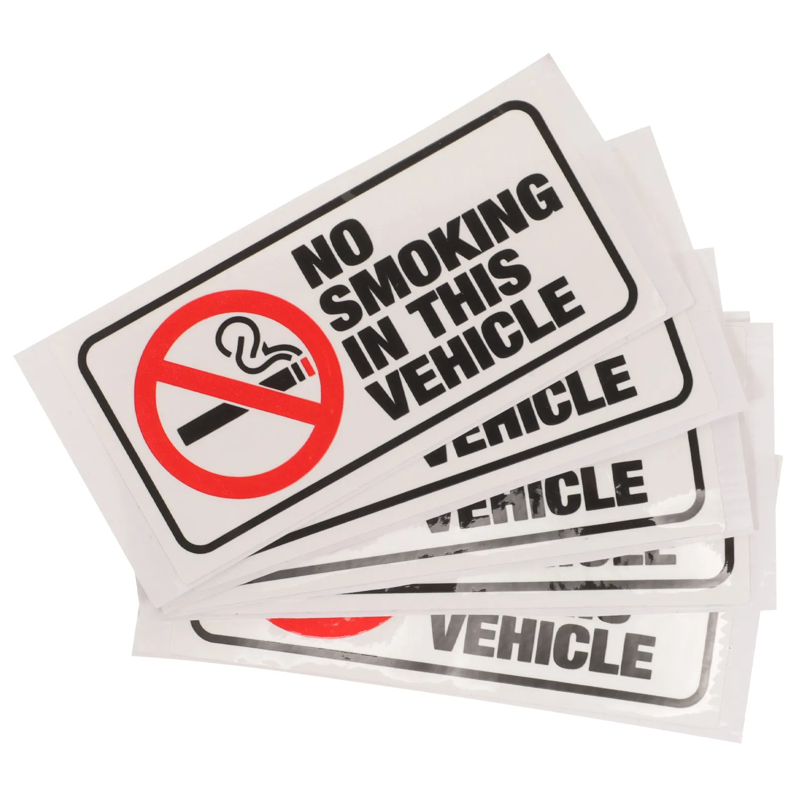 

6Pcs No Smoking Sticker for Car Self Adhesive Warning Sign Vehicle Safety Label Eco Friendly Material Clear Print Visible