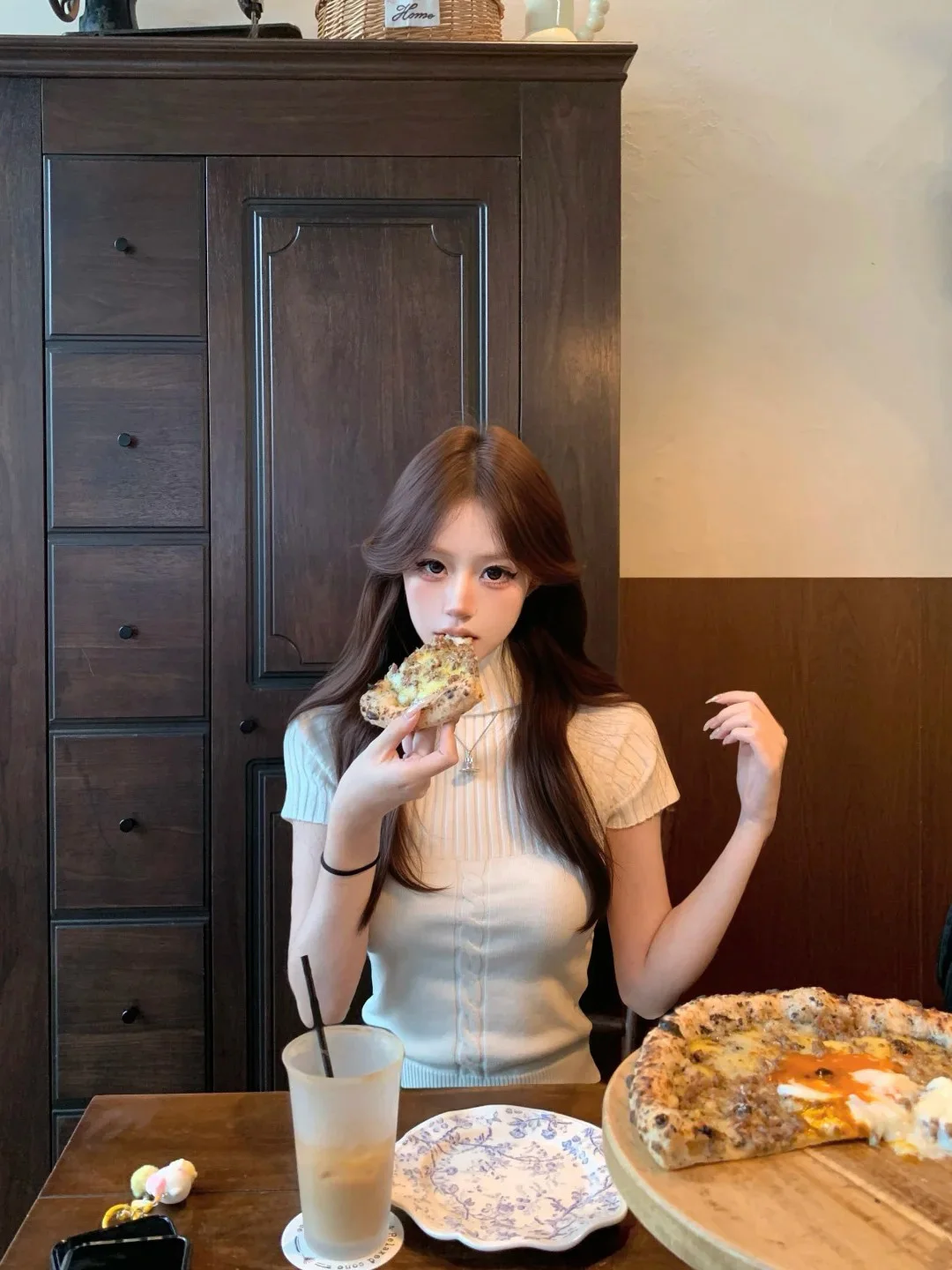 

Korean Design High Neck Twisted Fly Sleeve Sweater Women's Spring Summer 2026 Slimming Soft Knitted Shirt Commute Style