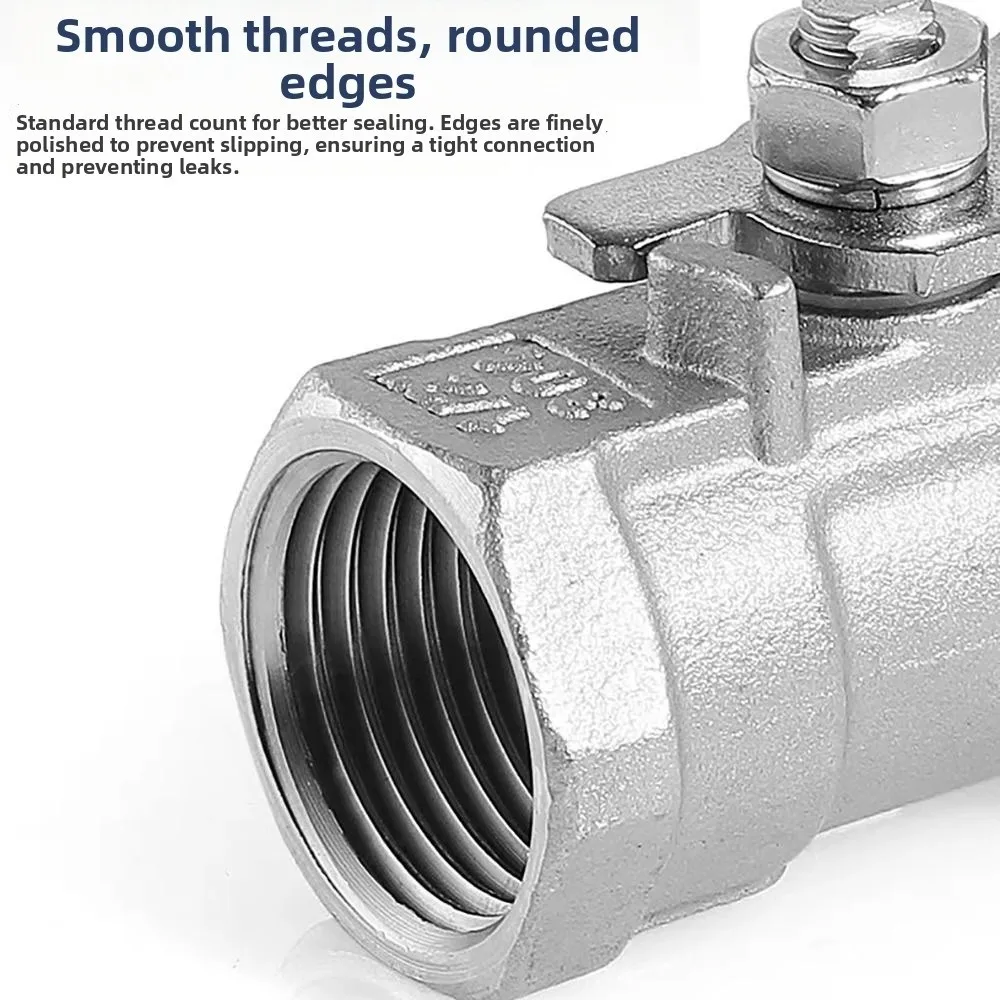 Female Threaded Ball Valve Switch SS304 Material One-piece Plumbing Ball Valve 1/4