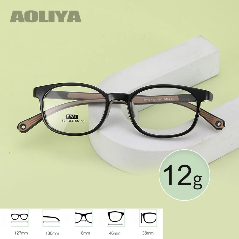 

AOLIYA New Fashion Square Full Frame Ultra light Silicone TR90 Optical Prescription Frames Teenage Student Glasses Boys Girls'