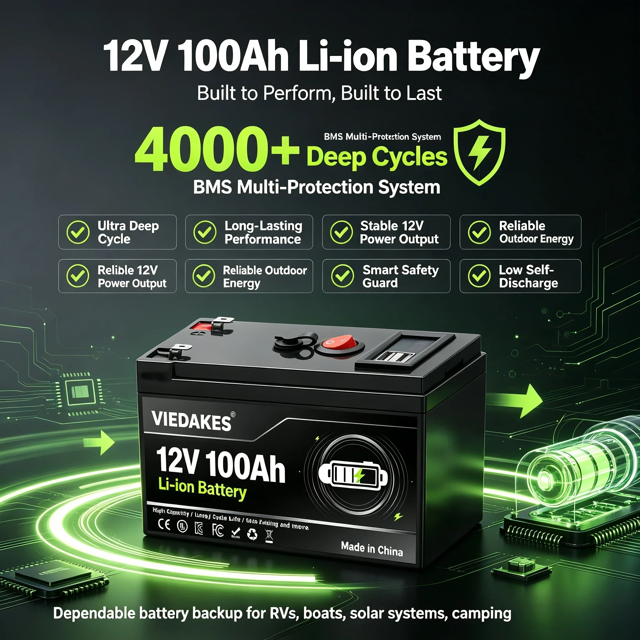 12V 21Ah Lithium Battery Pack with BMS