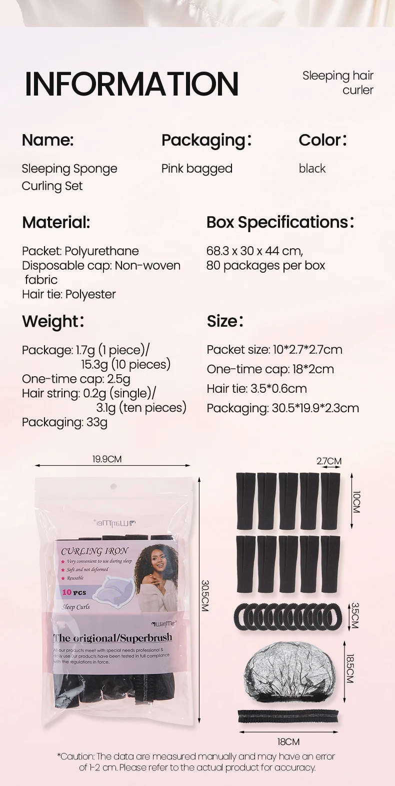 21 قطعة/المجموعة الإسفنج النوم بكرو الشعر مع غطاء المتاح شبكة مطاطية Hairnet المحمولة رباط شعر الأسطوانة اكسسوارات التجميل مجموعة