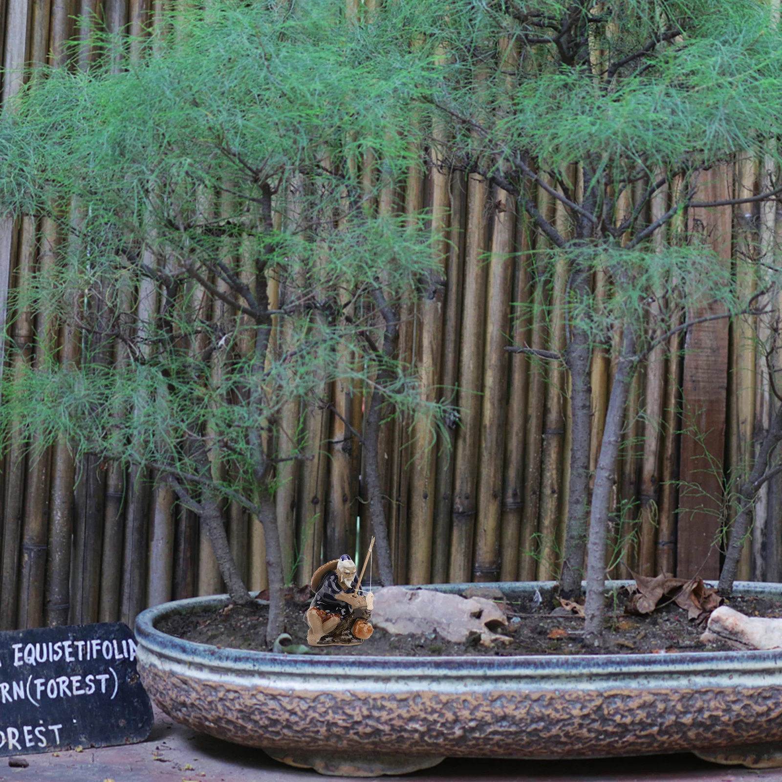 

1Pcs Absorbent Stone Fish Tank Ornament Creative Fisherman Sculpture Aquarium Decoration Garden Bonsai Outdoor Adornment