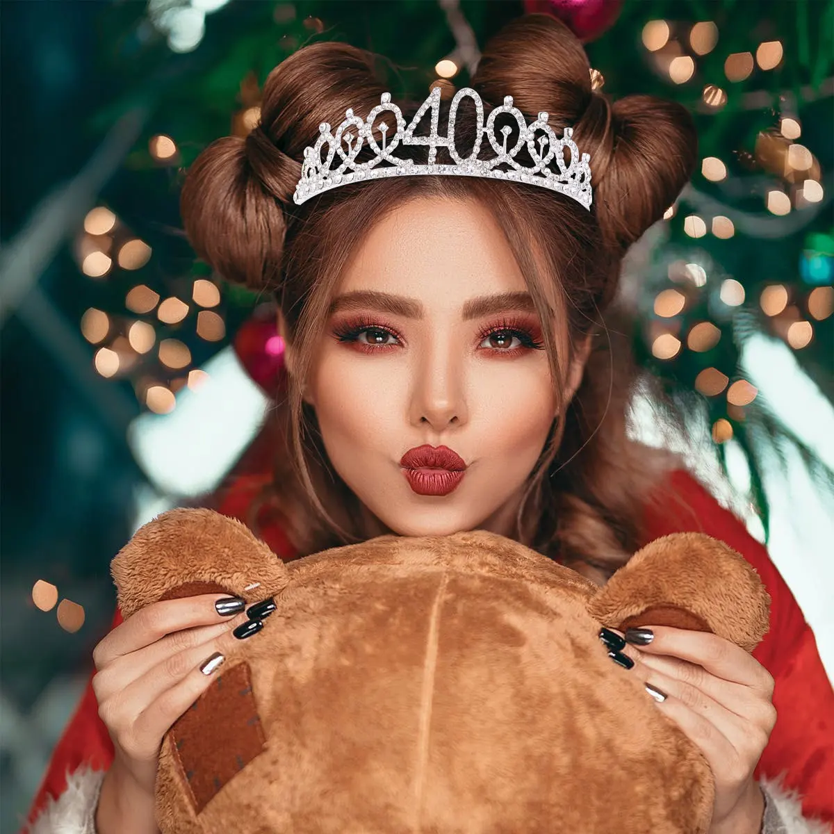 

1 шт., декоративная корона из сплава со стразами для помолвки, 40-й сплав, номер дня рождения, стразы, корона, корона для дня рождения, серебро