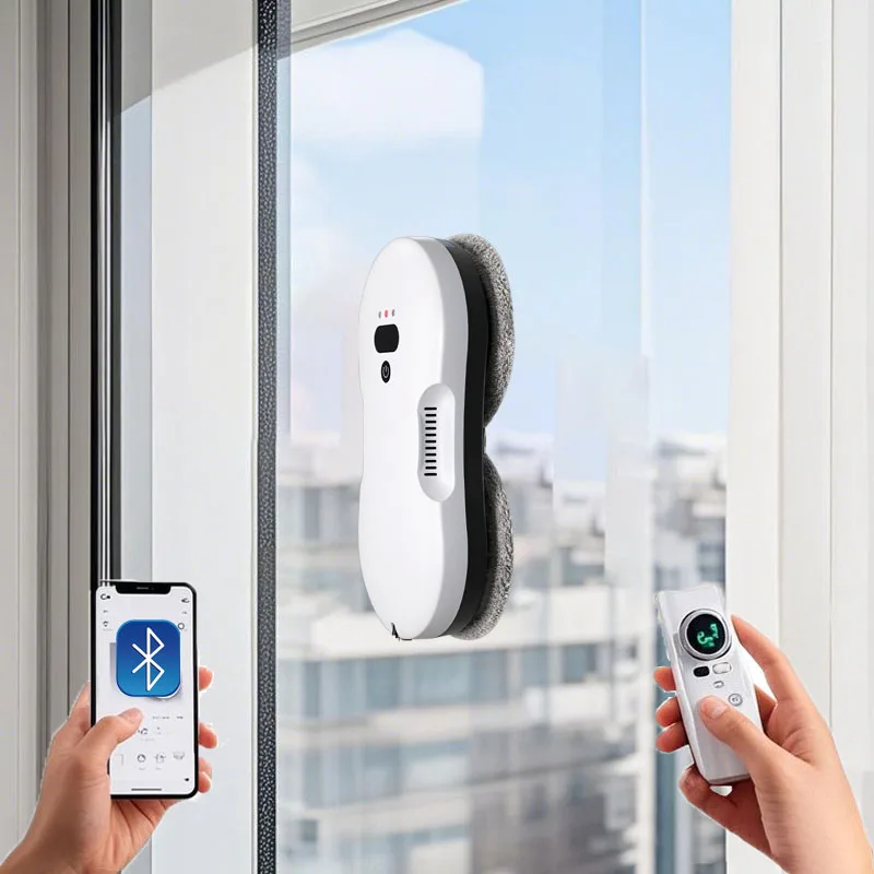 

STLF Smart Lightweight Electric Window Washing Robot Magnetic Safety Rope Strong Suction Power for Floor-to-Ceiling