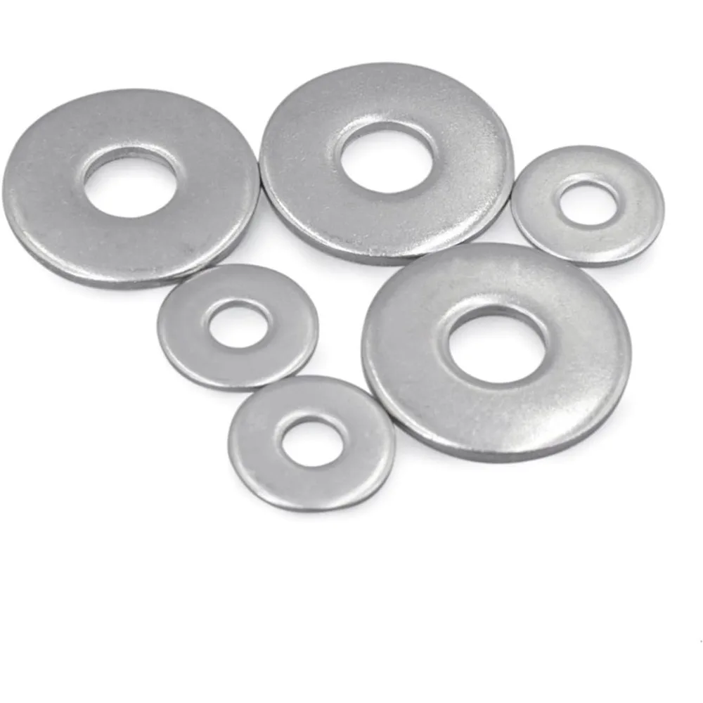 100PCS M3/ M4/ M5/ M6/ M8-M10 Large Flat Washer 304 Stainless Steel Big Metal Gasket Meson Plain Washers Din9021