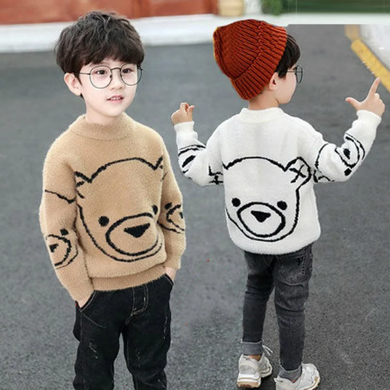 

2023 Winter fall New Arrivals Kids Boys Girls Knit Sweaters Toddler Cartoon Fashion Clothing Fall Children thicken Clothes