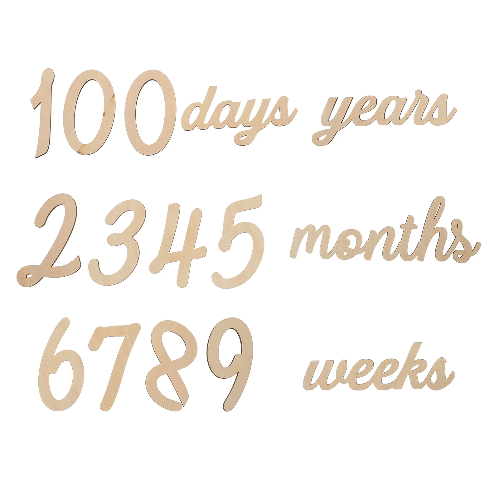 Wooden Month Plate Baby Birthday Decorations 12 Months Photo Prop Cards Milestone Newborn Shower Party Photography Props Wooden