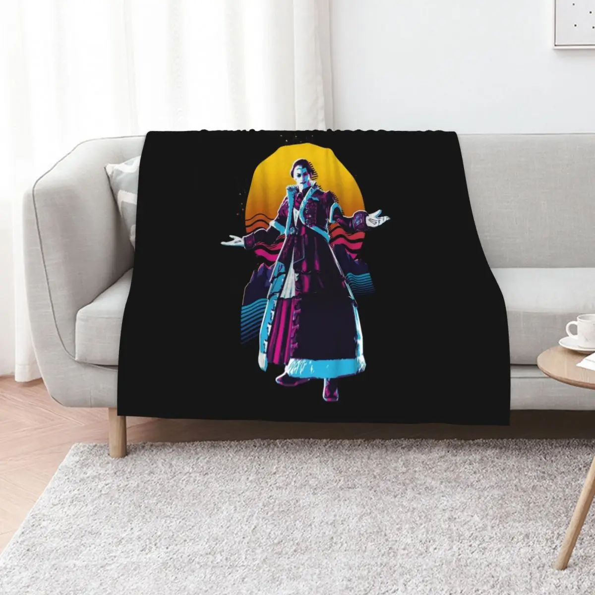 Emet-Selch - FFXIV *80s retro* Throw Blanket Moving Hairy bed plaid Decorative Sofa Comforter Soft Plush Plaid Blankets