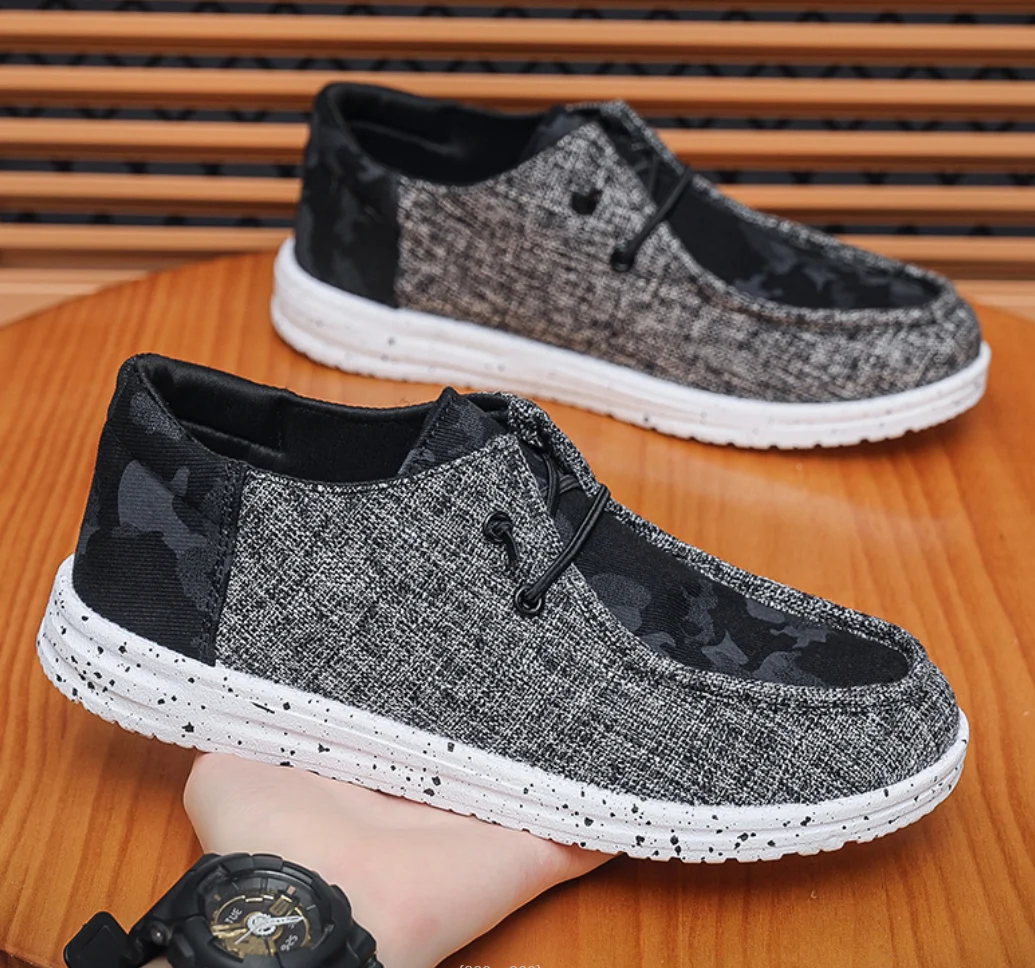 2025 Scarpe casual da uomo in tela Mocassini da uomo Slip on traspiranti Scarpe vulcanizzate da uomo Scarpe da guida Taglie forti 48 Scarpe da passeggio