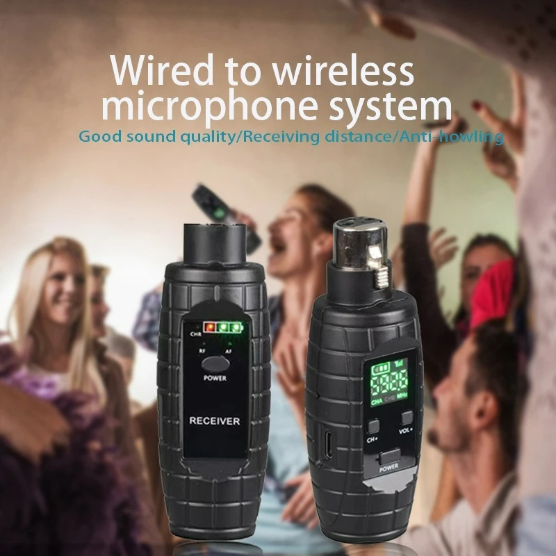 Mini System UHF XLR System Wired to Wireless Microphone Transmitter Microphone Wireless Transmitter Receiver For Effector