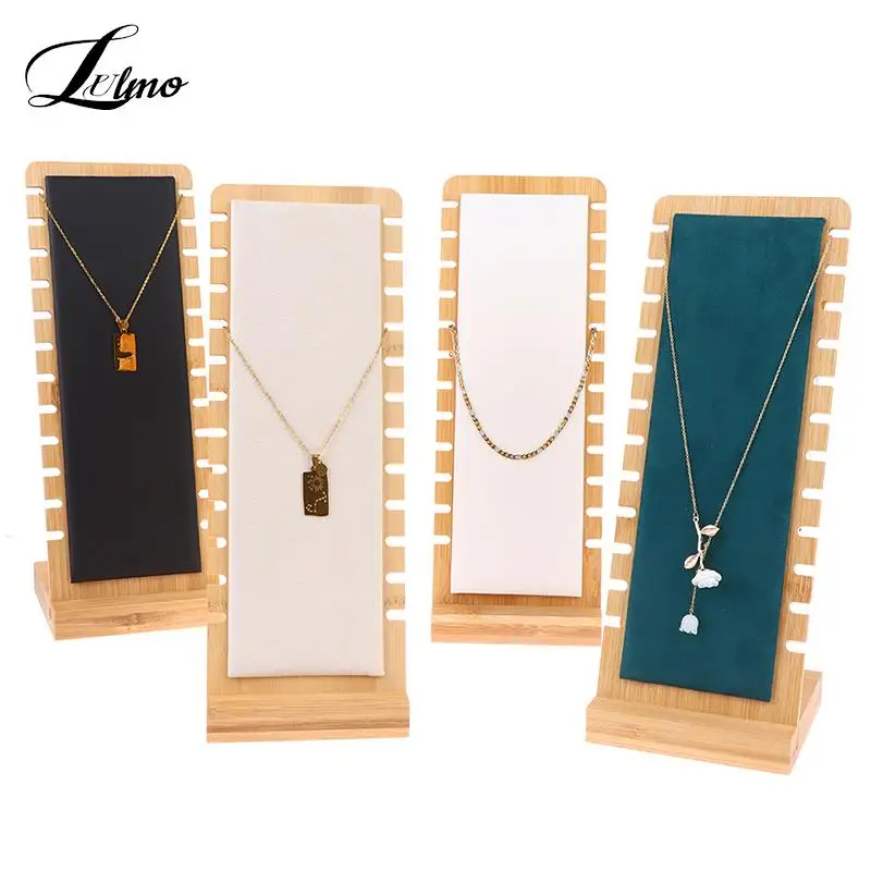 

Bamboo Jewelry Display Stand Necklace Display Stand Wooden Multiple Necklace Easel Showcase Display Holder For Necklaces