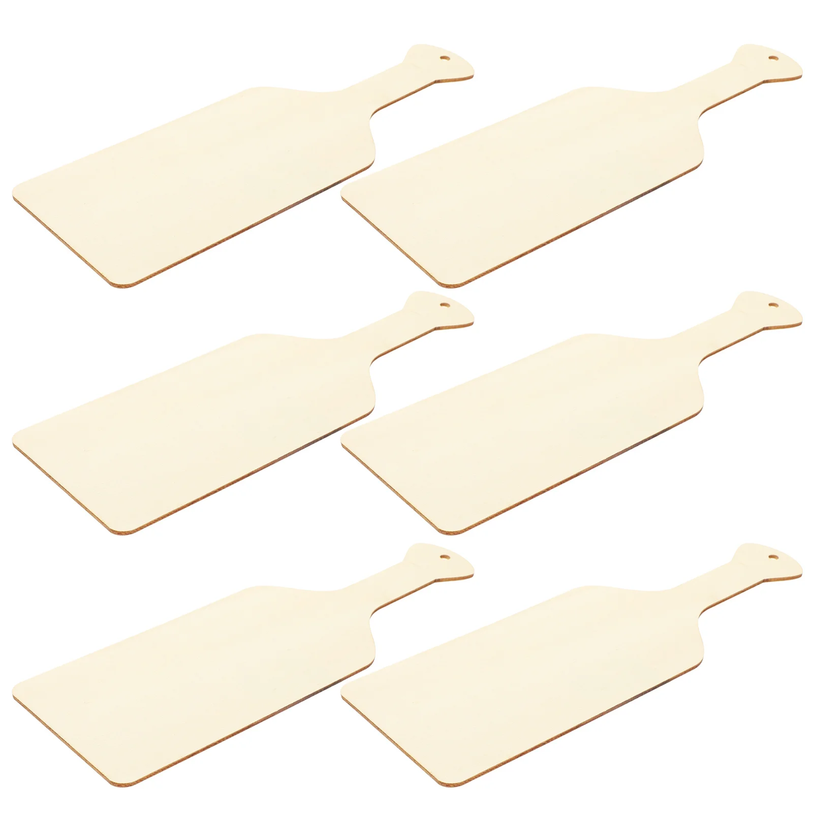 6Pcs Wooden Cutting Board Blank Unfinished Kids DIY Craft Set Smooth Safe Edges for Painting Serving Tray Use Personalized Wood