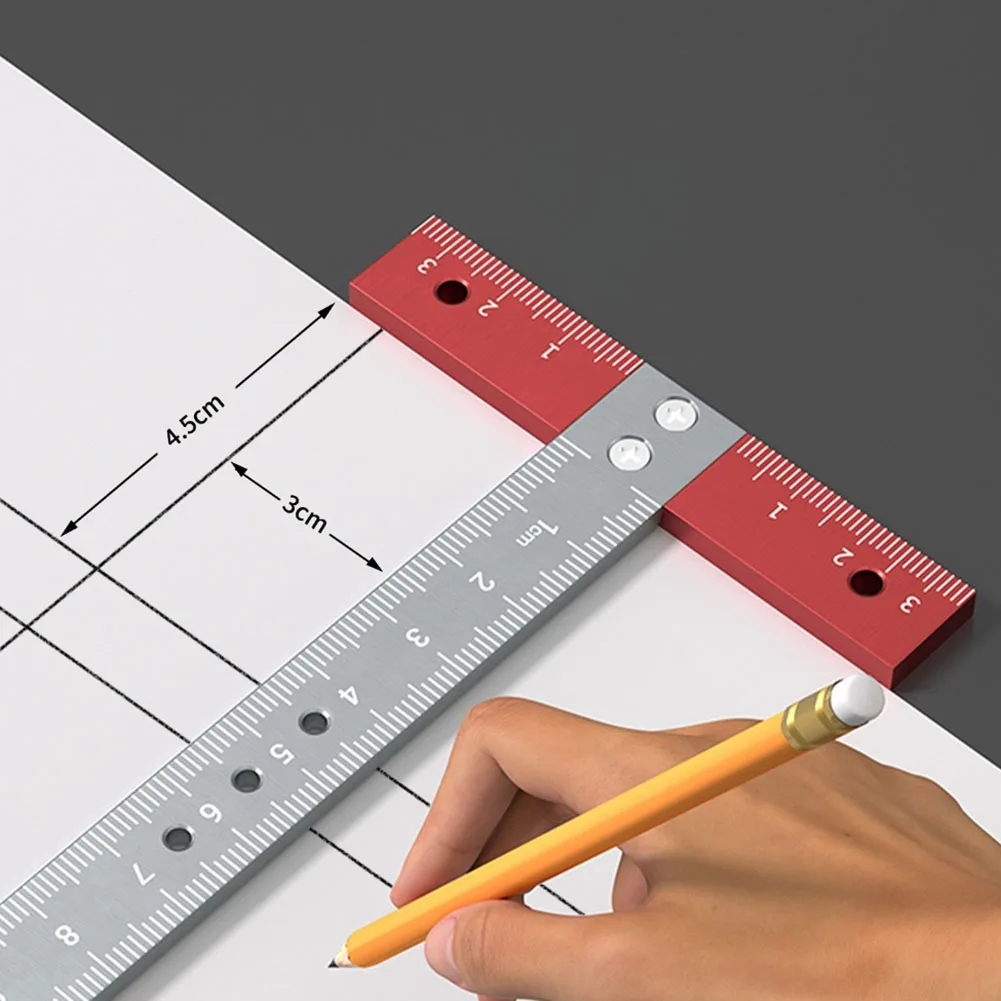 Т-образная линейка из алюминиевого сплава, деревообрабатывающий писец, маркировочный калибр, измерительный инструмент, 170*85 мм, Т-образная линейка для маркировки, ручные инструменты