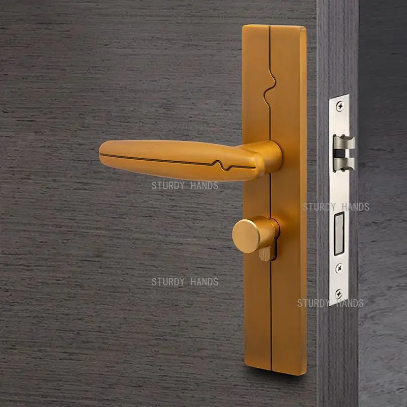 

Aluminum alloy new Chinese style three-prong silent door lock universal type indoor bedroom split handle lockset