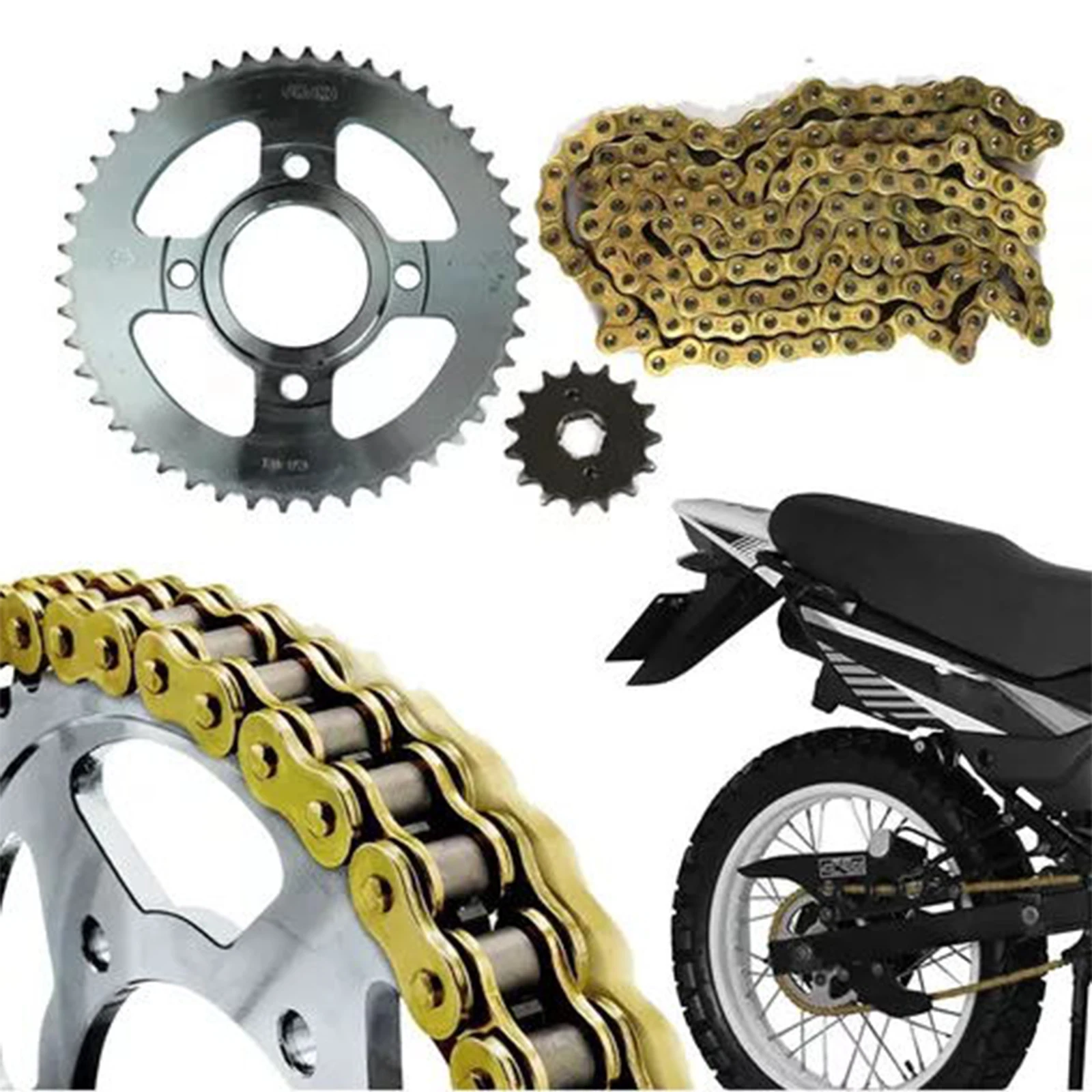 1 set Motorcycles Enhanced Drag Chain Kit Sprocket Set For Italika Dm 200 46T-15T-428H-132 Motorcycles Accessories Parts