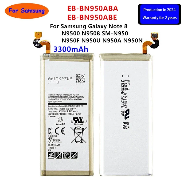 

Brand New EB-BN950ABA EB-BN950ABE 3300mAh Battery For Samsung GALAXY Note 8 N9500 N9508 SM-N950 N950F/U N950A N950N