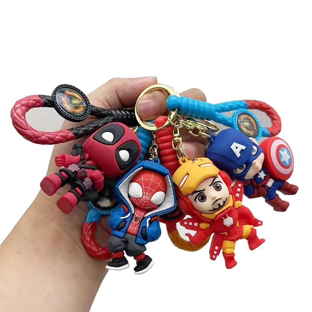 Classic Marvel Spider Man Annihilation Iron Man 3D Doll Car Keychain Pendant Ornament Night Market Wholesale