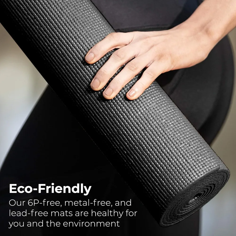 10 عبوات من سجادة اليوجا، سجادة تمارين غير قابلة للانزلاق مقاس 68 بوصة × 24 بوصة، سجادة رياضية بسمك 4 مم للياقة البدنية والتمدد، سجادة يوجا غير سامة للغاية لـ S